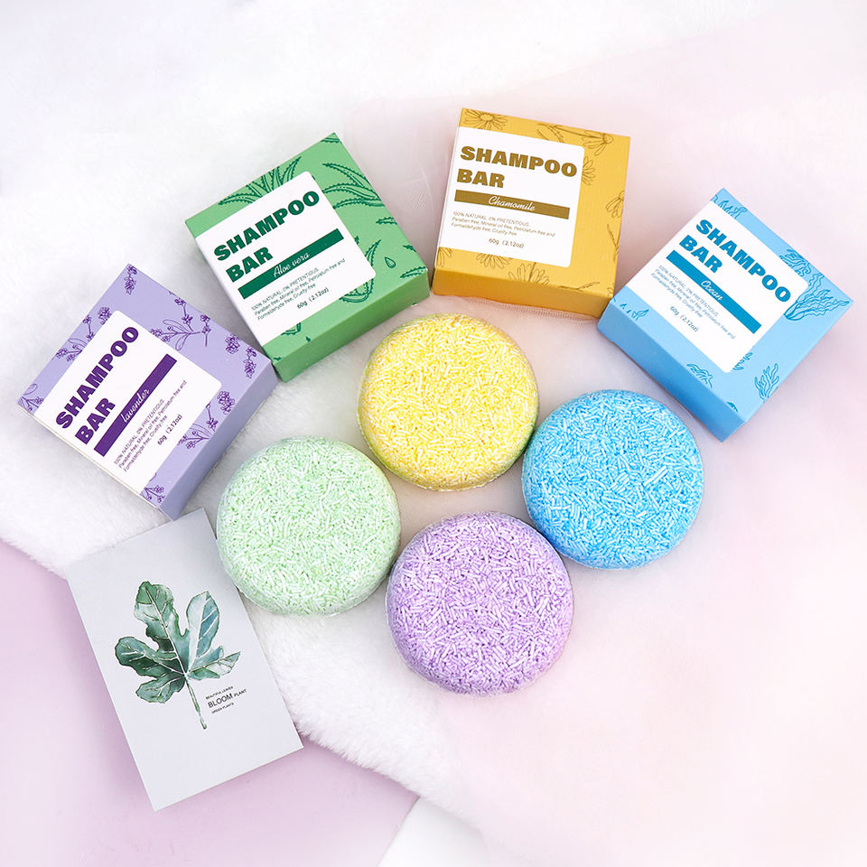 Sabonete em barra de shampoo para couro cabeludo seco personalizado