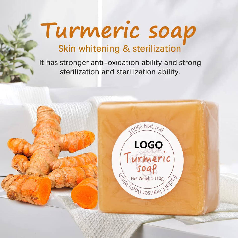 Sabonete facial de cúrcuma de marca própria no atacado