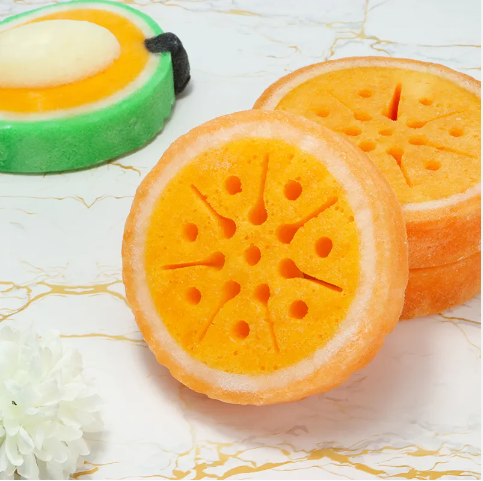 Sabonete esponja de frutas de marca própria no atacado
