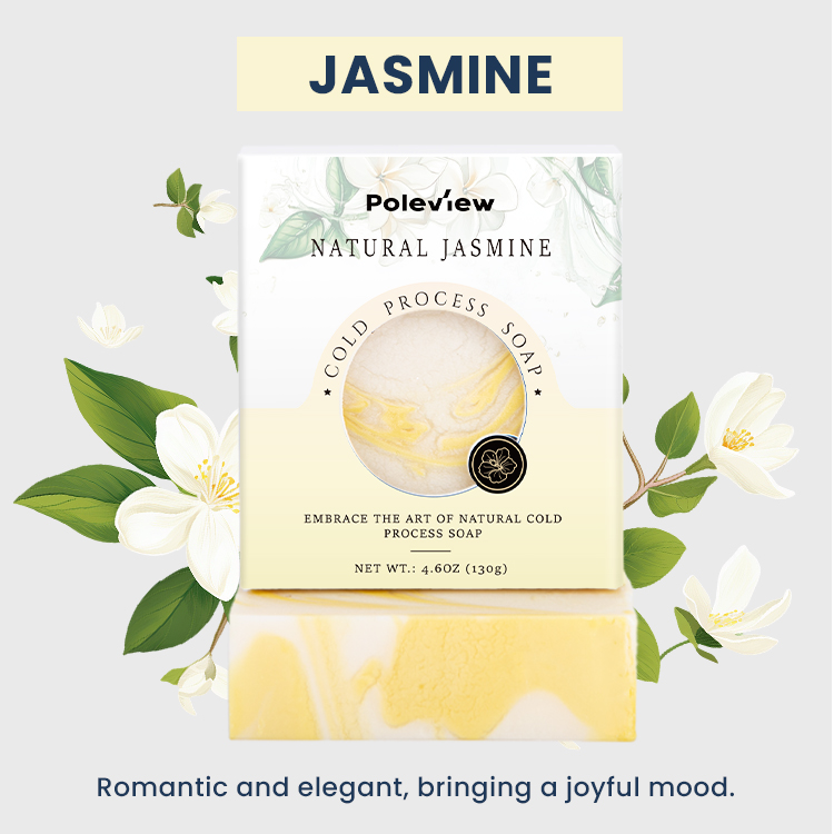 Poleview Sabonete artesanal natural de manteiga de karité orgânica vegana de boa qualidade 100% em barra de sabonete hidratante de processo a frio