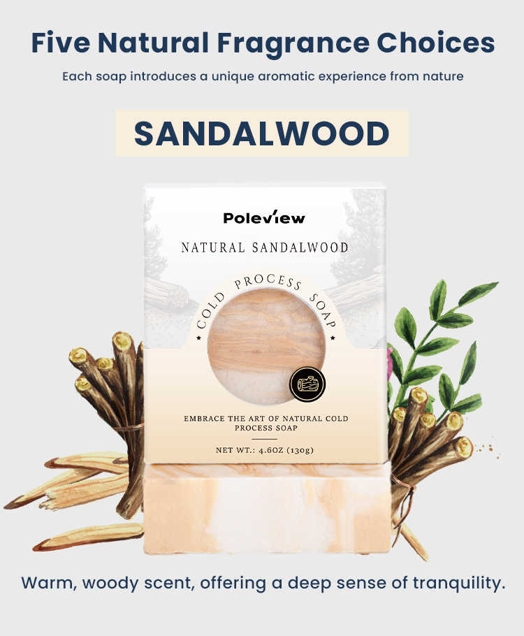 Poleview Sabonete artesanal natural de manteiga de karité orgânica vegana de boa qualidade 100% em barra de sabonete hidratante de processo a frio