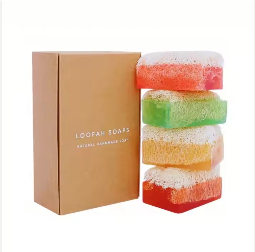 Barra de sabão de loofah de marca própria