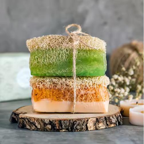 Barra de sabonete bucha de marca própria